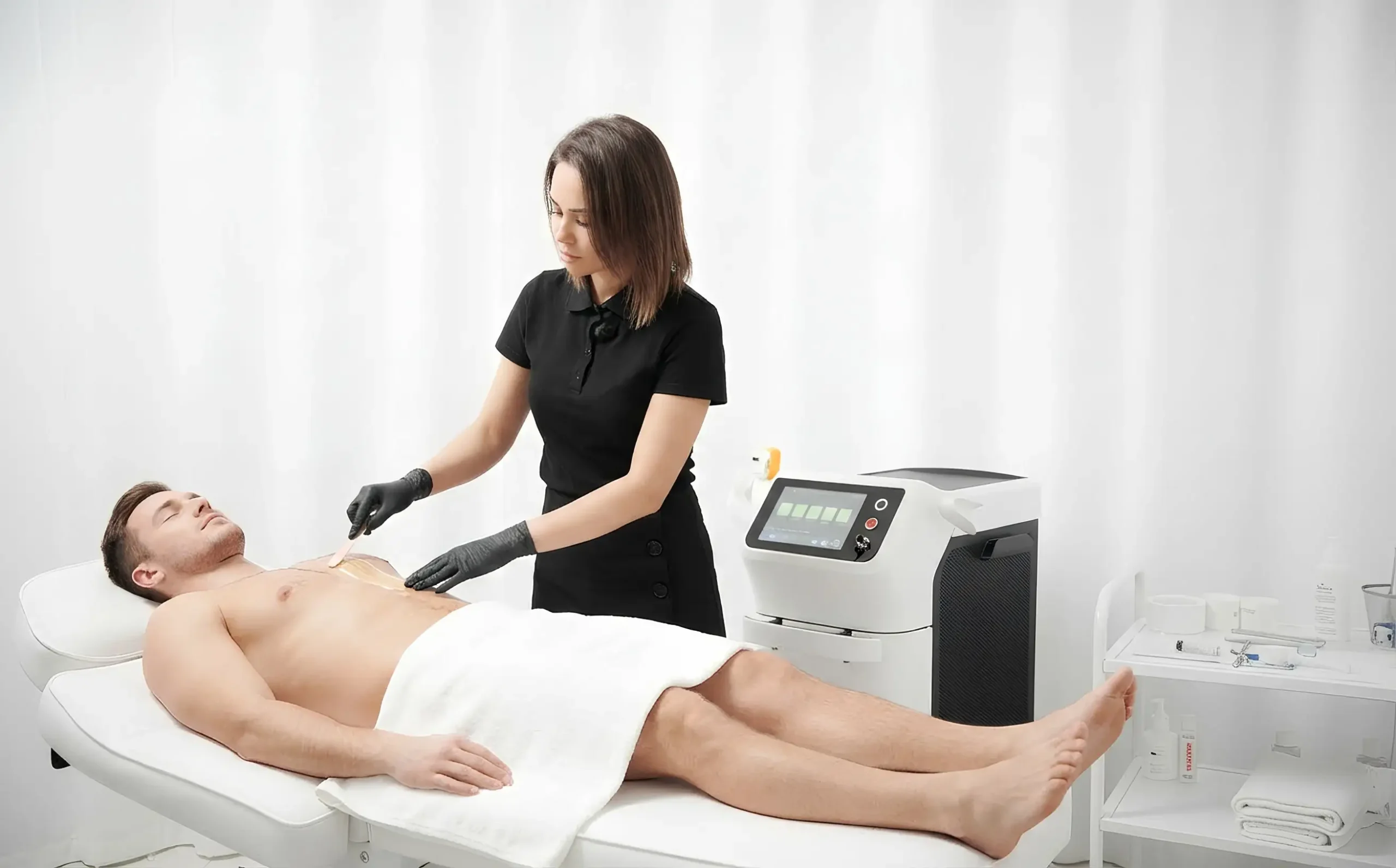 Waxing für Herren im Kosmetikstudio